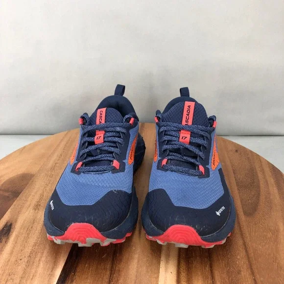 Brooks Cascadia 17 GTX Trail Running Shoes Waterproof Blue Orange Womens 7 B - Picture 2 of 8